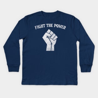 Fight The Power - Faded/Vintage Style Black Power Fist #2 Kids Long Sleeve T-Shirt